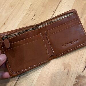 British tan Vegan Leather Bifold Wallet